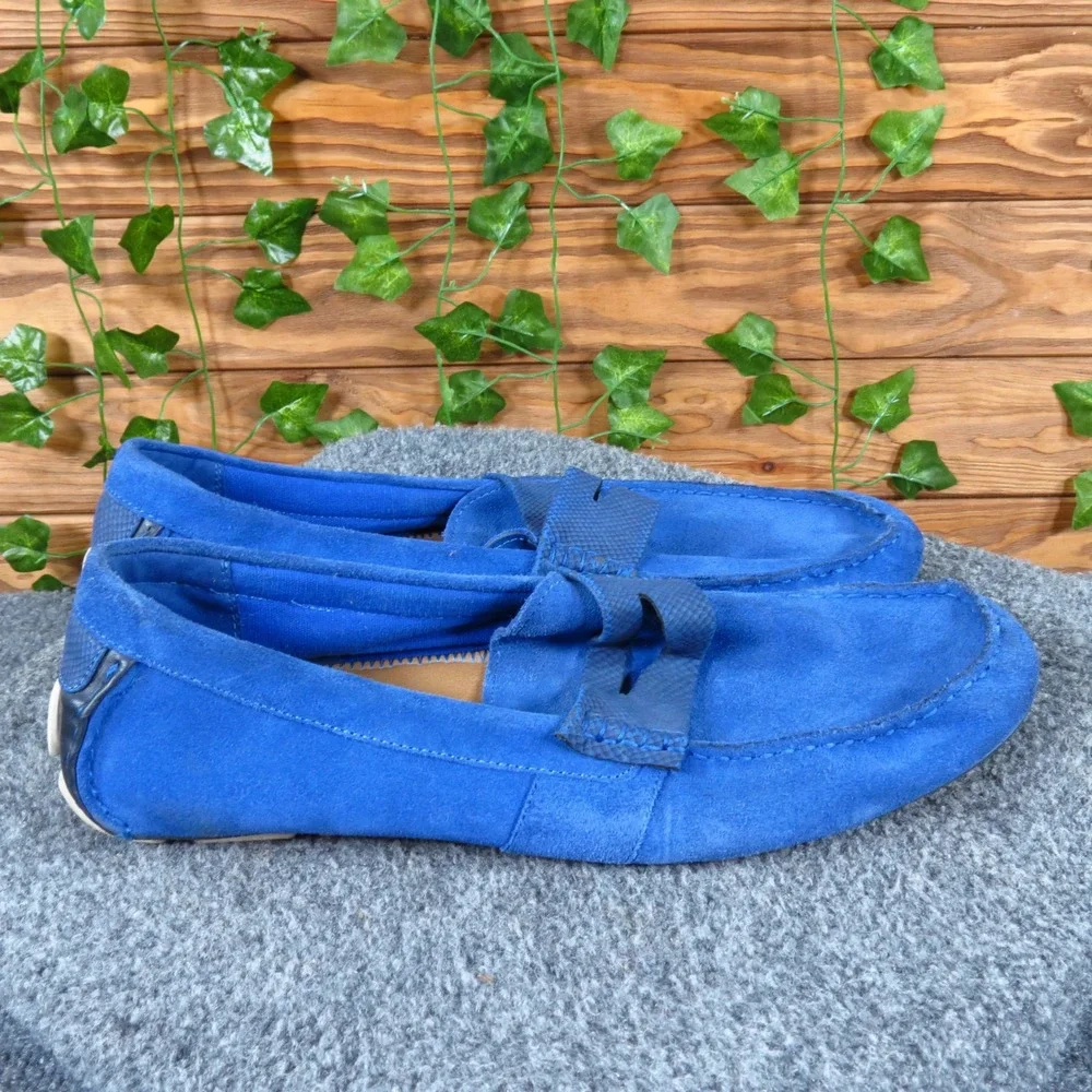 Bar III Max Men Driving Moccasins Blue Suede Slip-On Casual Shoes Size 12 Medium